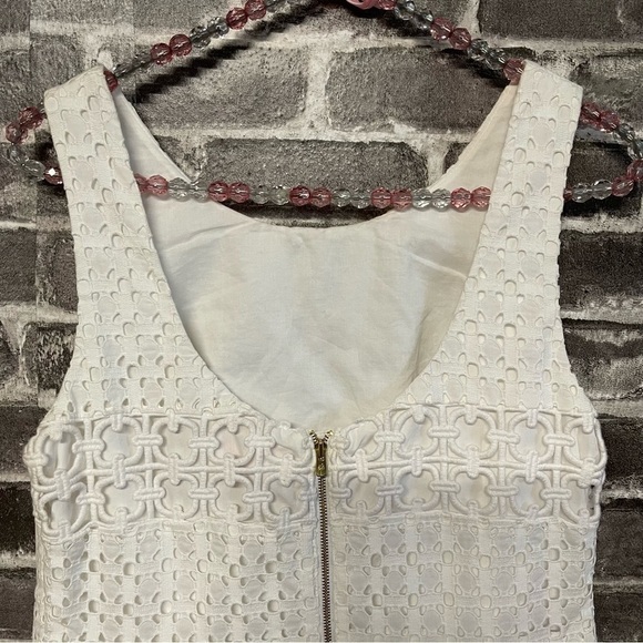 NWT Lilly Pulitzer Delia shift dress white crochet sleeveless - Picture 5 of 14